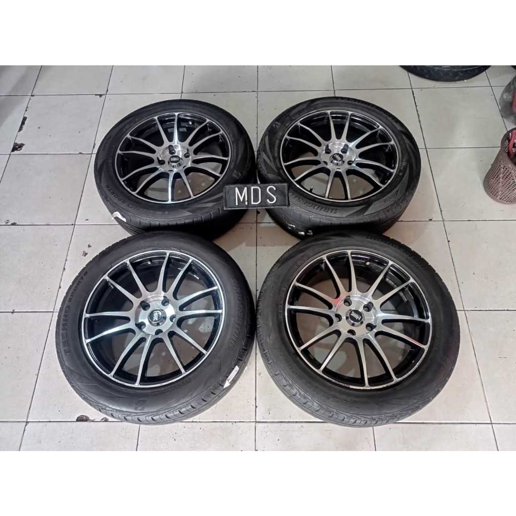 Velg Mobil Seken Ring17 Hsr Noshiro R17x7,5 H5x114 Et40 Ban Brigestone 225 55 R17