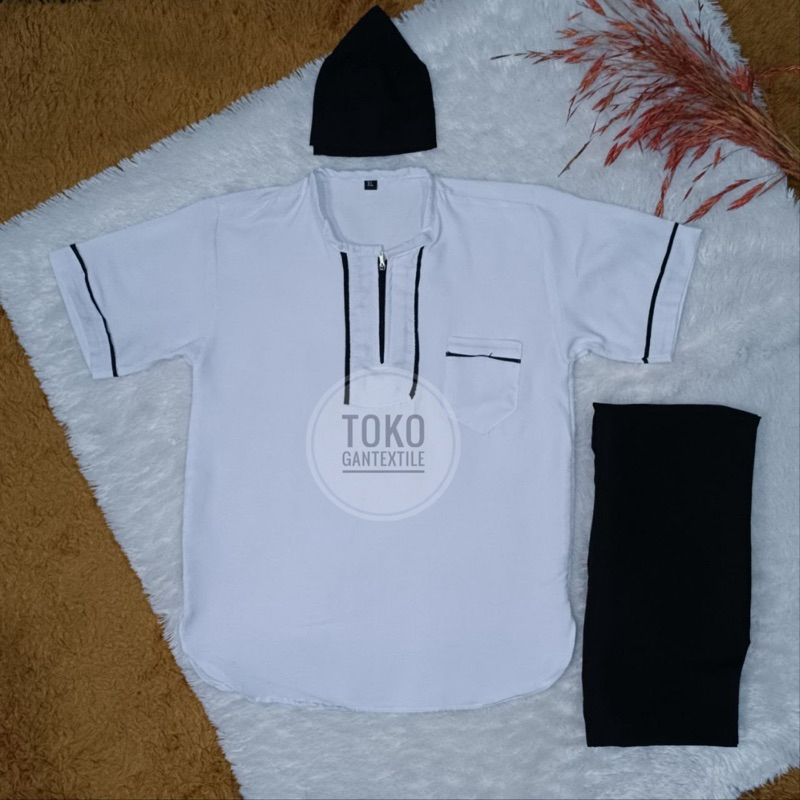 Setelan Koko Muslim Model Celana Hitam