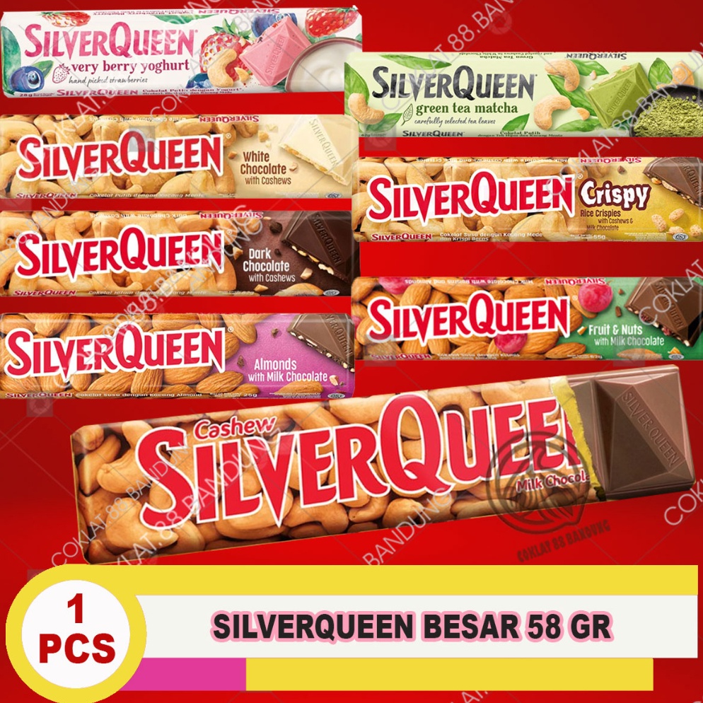 

Disk0n SILVERQUEEN 58GR COKLAT, SILVER QUEEN 58 GRAM 58 GR ALMOND CASHEW FRUIT CRISPY BERRY YOGURT MILK CHOCOLATE, SILVERQUEEN MONTES 50GR Big Discount