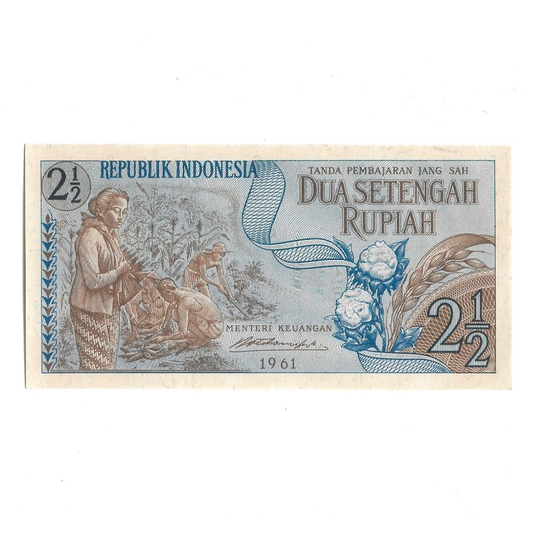 Uang kuno Indonesia 2,5 Rupiah 1961 Seri Sandang Pangan II