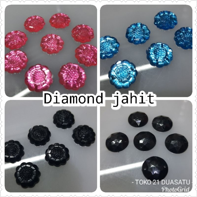 (144 pcs) Payet diamond jahit motif bulat dan kembang/payet jahit/payet variasi baju
