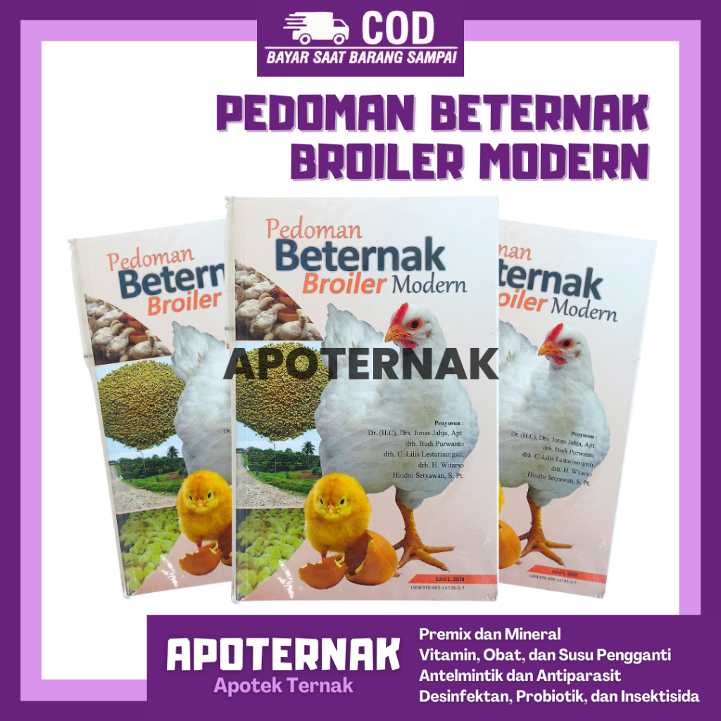

BUKU PEDOMAN BETERNAK BROILER MODERN | Buku Untuk Peternak Ayam Pedaging | Penerbit : PT Medion Farma Jaya