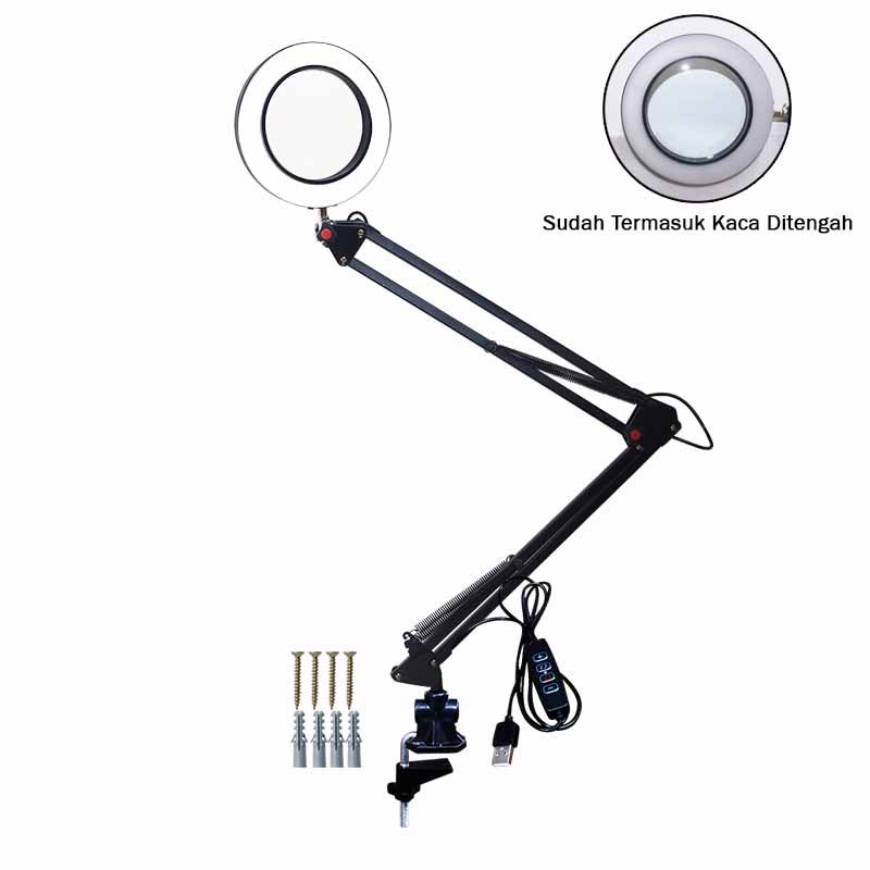 EELIC ELCJ051 Lampu meja led usb dilengkapi dengan kaca pembesar multifungsi