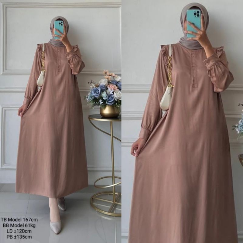 Dress Rayon Twill Premium | Gamis Rayon Twill Polos | Zora Dress | Gamis Zora | Gamis Jumbo | Gamis 