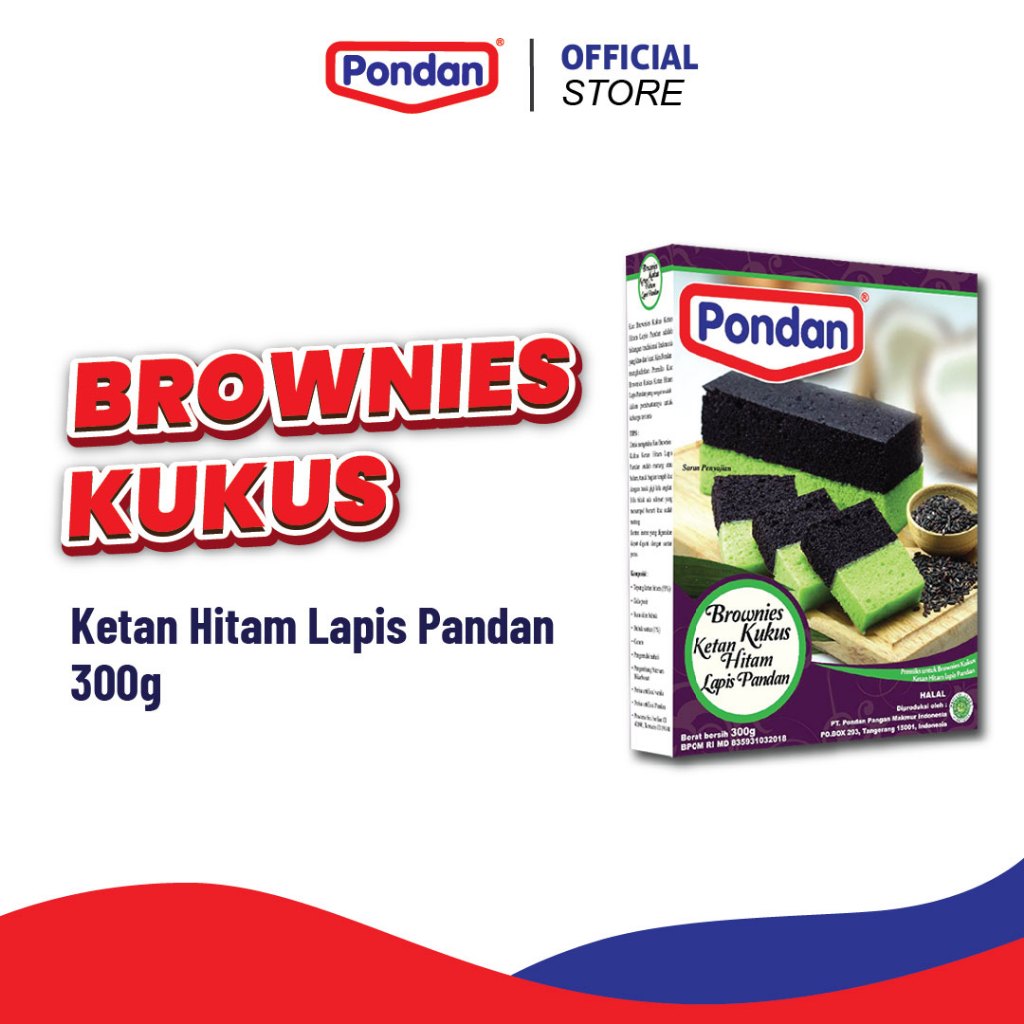 

Pondan Brownies Kukus Ketan Hitam Lapis Pandan 300g