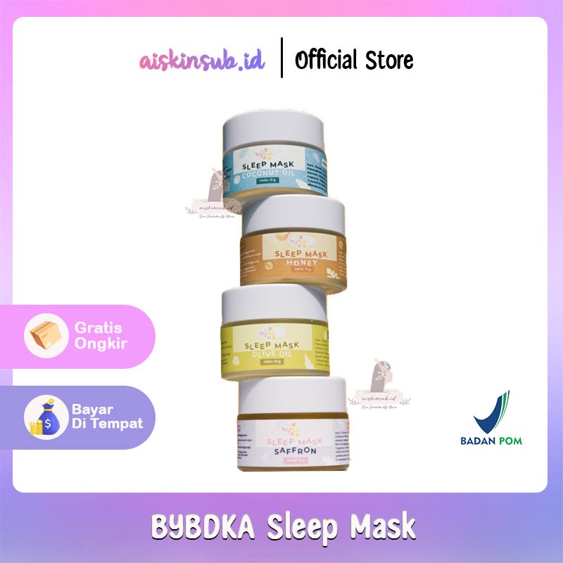 [BPOM] BYBDKA.ID SLEEPING MASK 15ml Zaitun, Saffron, Madu, Coconut Oil | KEMASAN BARU BPOM