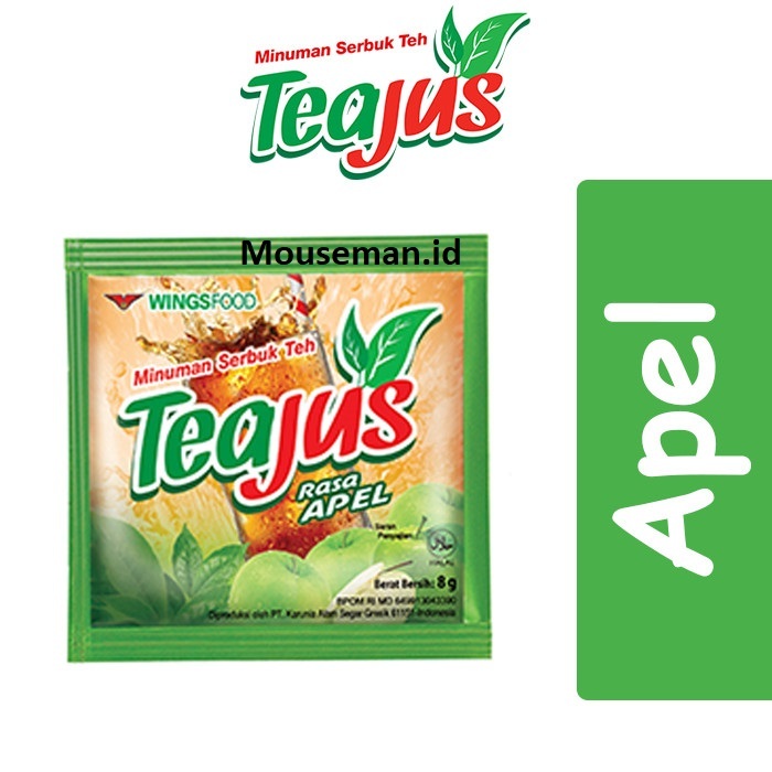 

Minuman Serbuk Teh instan TEA JUS Rasa APEL Sachet Teajus 8gr