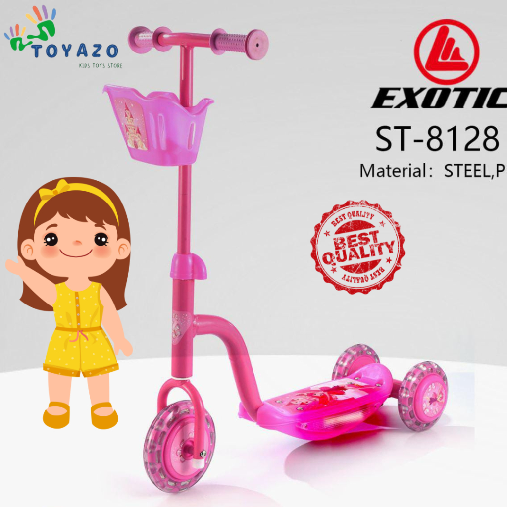Scooter Anak EXOTIC ST 8128 / Skuter Otoped Roda 3 / Skuter Anak Murah/ Skuter Musik & Lampu