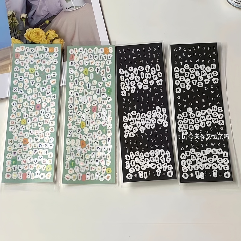 

Stiker huruf besar dan kecil huruf Inggris lucu dekorasi akun tangan stiker kartu bahan DIY-YuanYuan Mall