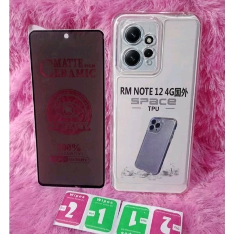 Softcase Casing REDMI NOTE 12 4G +DAPAT SAMA TEMPERED GLASS NYA