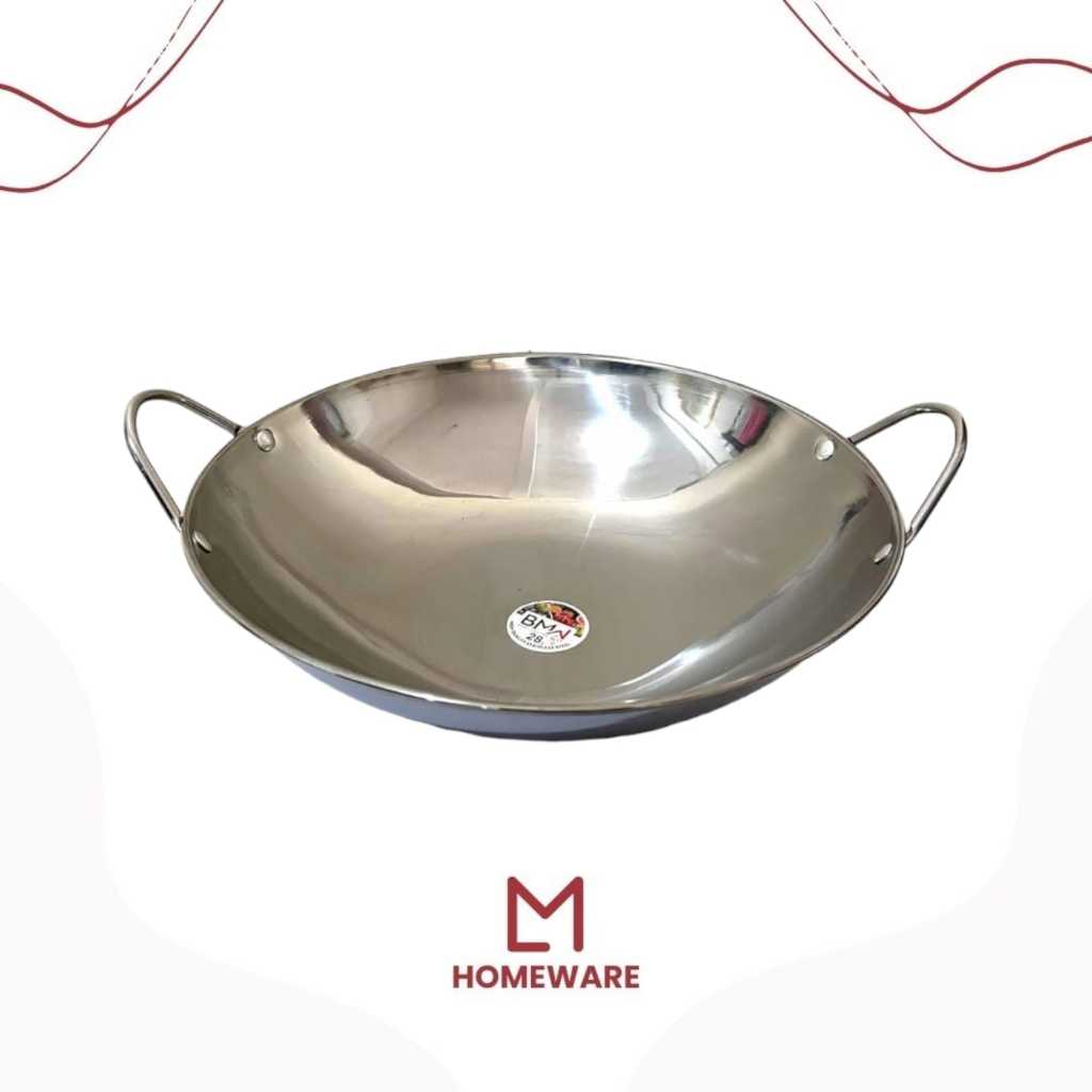 Wajan Mini Stainless steel BMW / BMW Kitchen Ware - Wajan Penggorengan Kuali Mini Wok Pan Katel Bar 
