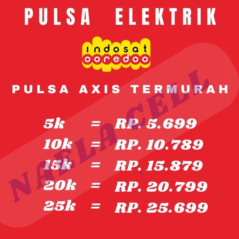 pulsa Indosat 5k - 25k /pulsa Indosat murah /pulsa im3 murah/ Naela cell
