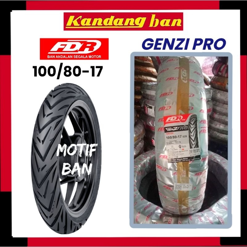 Ban tubles  tubeless fdr genzi pro 100/80-17 ban baru free pentil