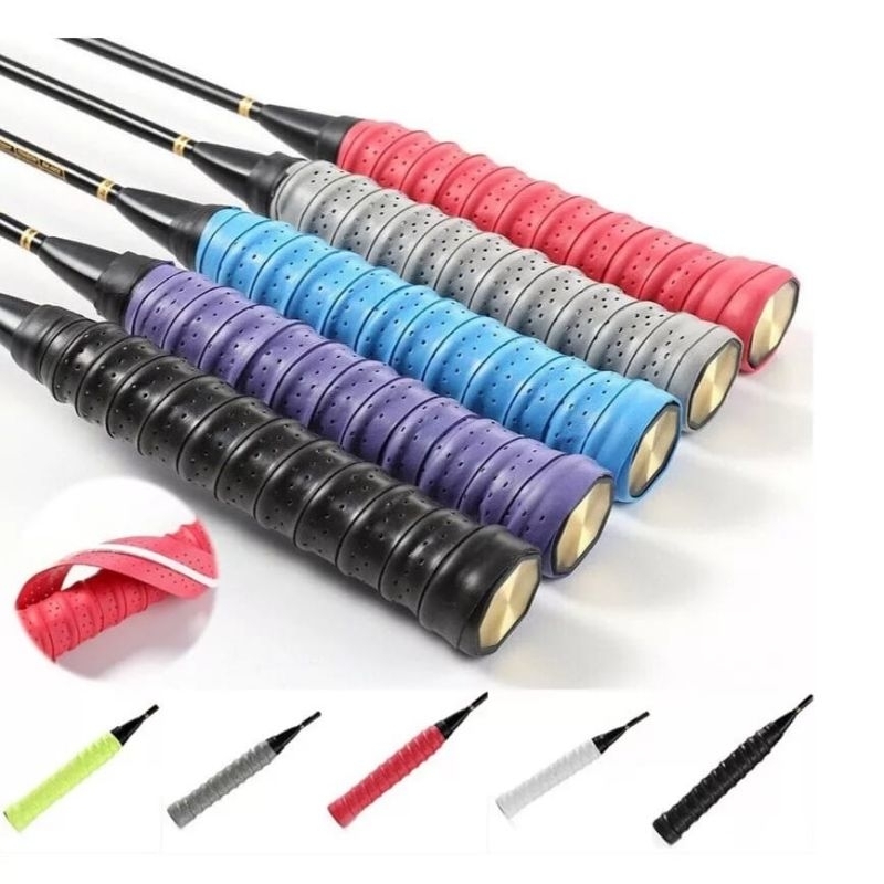 GRIP RAKET BADMINTON TENNIS KARET MOTIF CORAK ANTI SLIP-GRIP TULANG