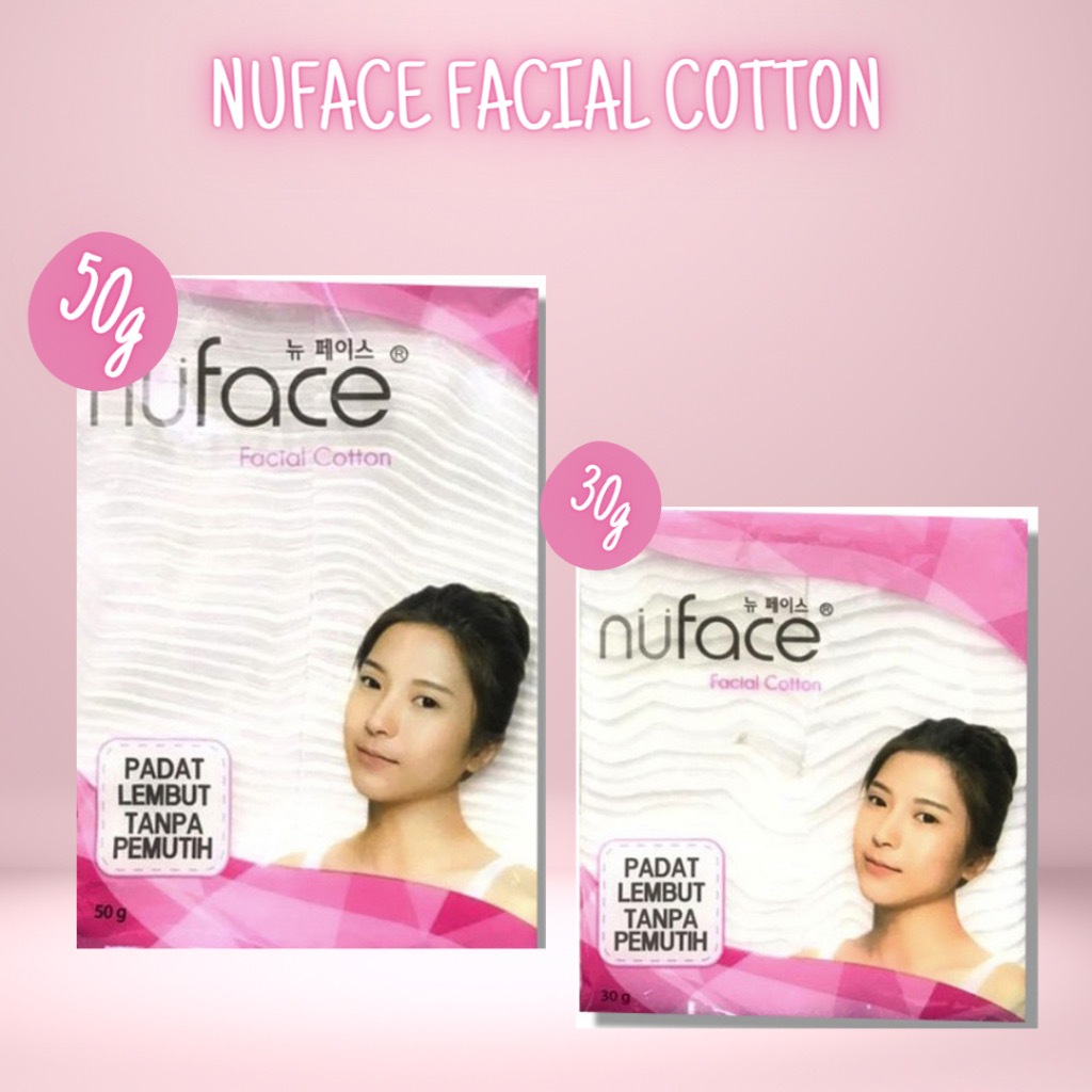 NUFACE Facial Cotton / Indonesia Kapas Wajah Kotak 30g 50g / Padat Lembut Tanpa Pemutih / Alat Kecan
