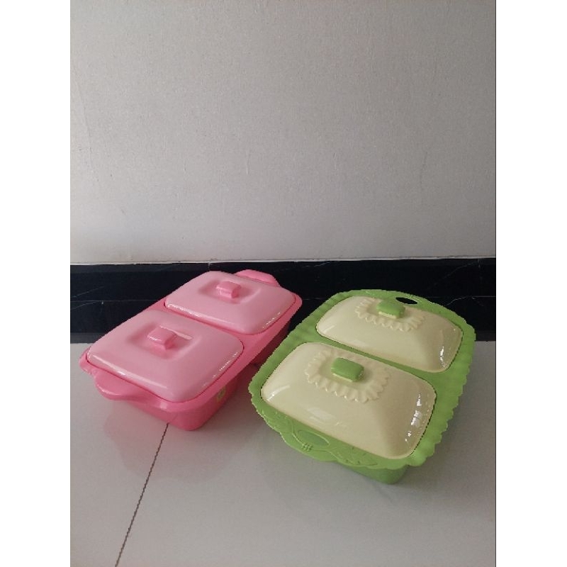 Basi tutup sayur 2 sekat golden lemon/golden sunkist