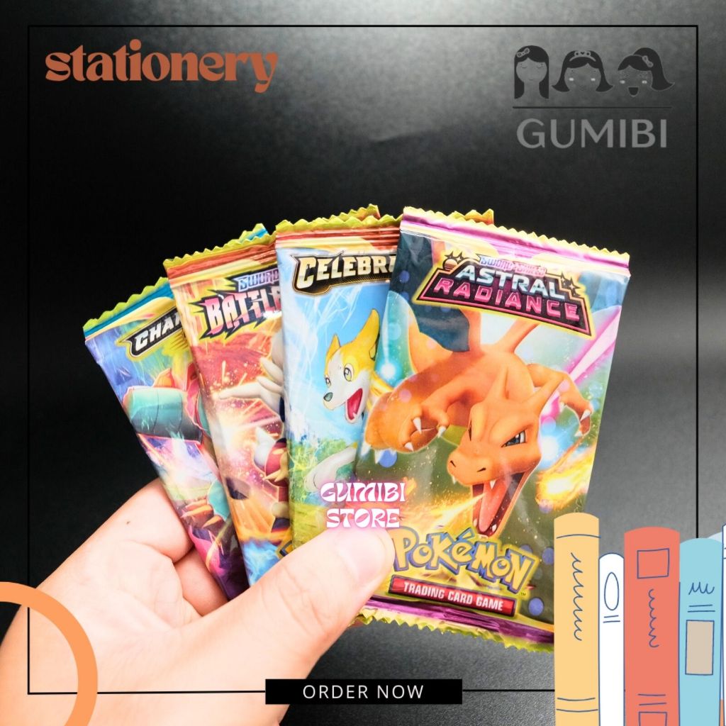 TRADING CARD GAME POKEMON 1 PACK ISI 10 KARTU MOTIF POKEMON GO TERMURAH MAINAN KARTU POKEMON