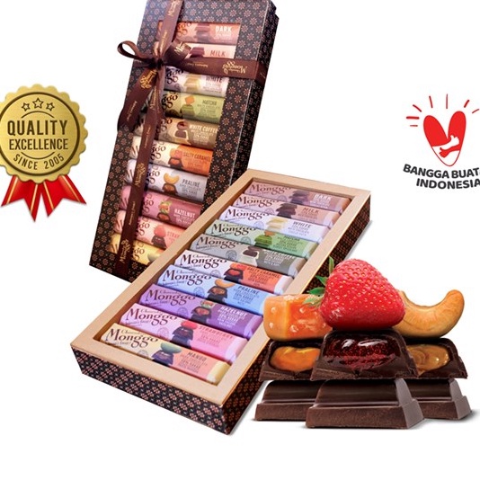 

SWSV1632 9.9 BRANDS FESTIVAL Chocolate Monggo | Coklat Batik Gift Box 10x40gr | Hampers Cokelat All Variant