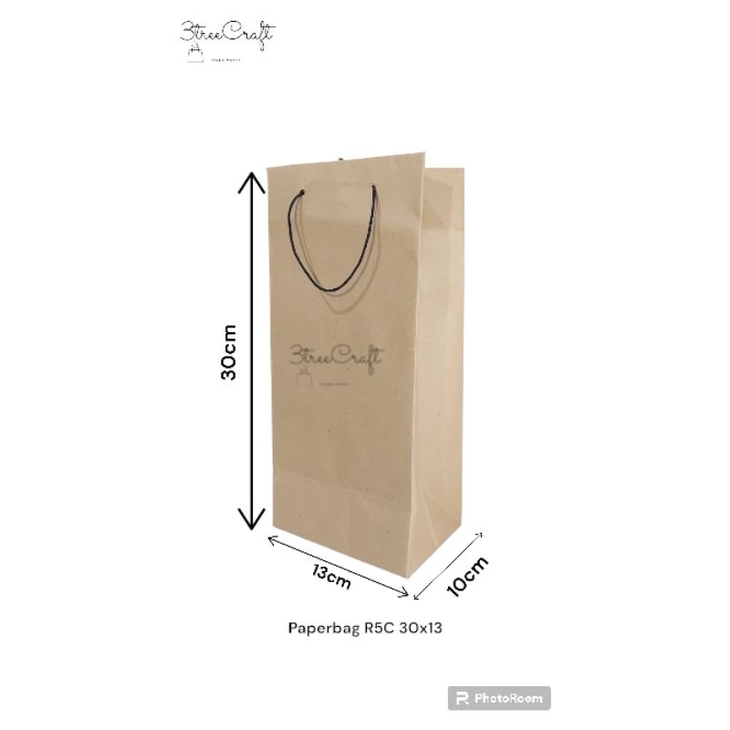 

Paperbag 13x10x30cm R5C / Paper Bag / Tas Kertas / Tas Polos / Tas Coklat Polos / Tas Souvenir / Tas Hajatan