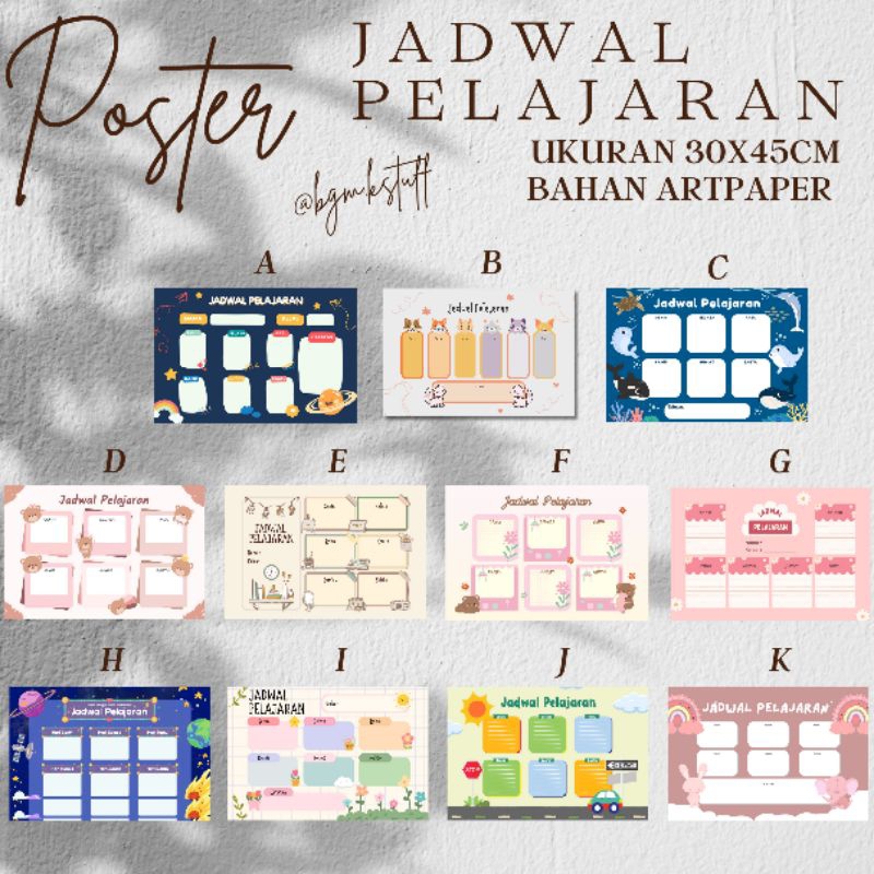 

poster jadwal pelajaran