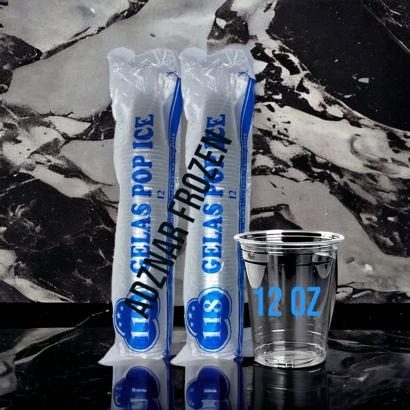 Cup pop ice 118 ukuran 12 oz / gelas cup plastik/ cup bubur/ cup jus