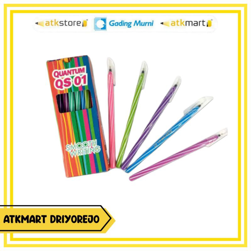 

PULPEN 1 PACK STANDARD QUANTUM QS-01 BOLPOIN TINTA WARNA HITAM ISI 12 PCS BOLPOIN KANTOR