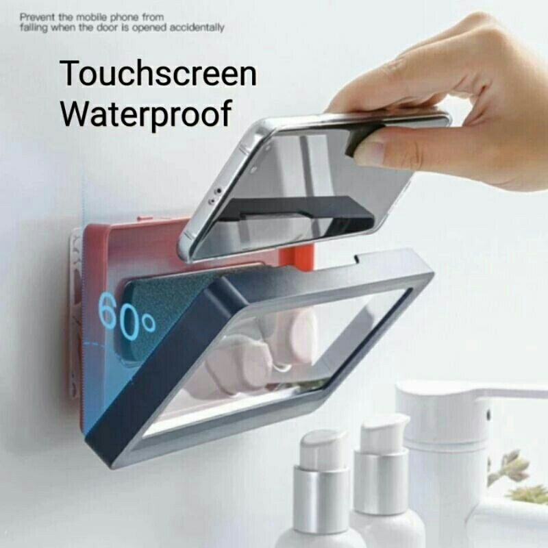 HOLDER HP KAMAR MANDI ANTI AIR TATAKAN PONSEL DINDING KAMAR MANDI DAPUR KENDARAAN TERBUKA HOLDER HP 