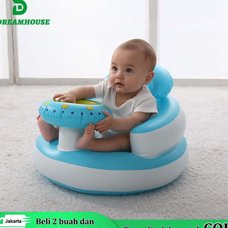 ➻➶✱✼ Kursi Bayi Belajar Duduk Kursi Pompa Bayi Belajar Duduk Sofa Tiup Lipat Bebek Mobil Kupu Apel S