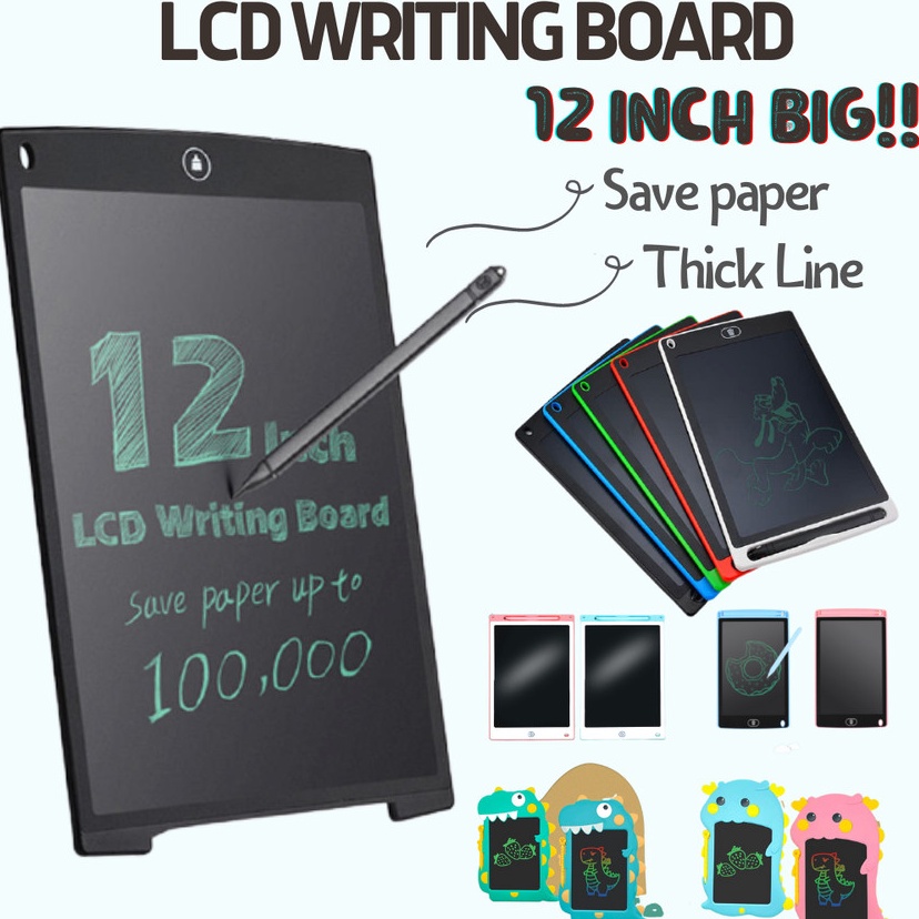 Super Promo Tablet LCD 12 inch Writing Tablet Papan Tulis 12 inch LCD Papan Gambar Hapus Papan Tulis