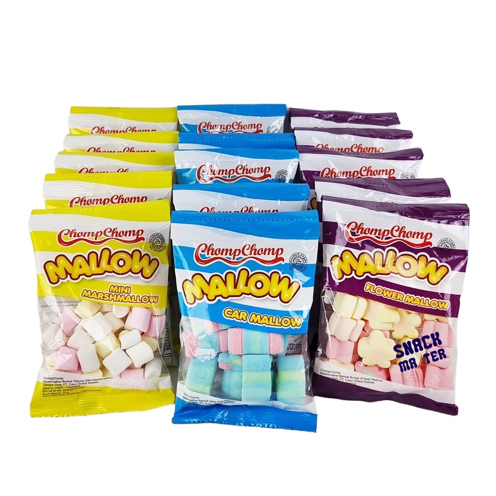 

✪ Chomp Chomp Mallow Mini Marsmallow Renceng - Netto 10 bks x 16 gr 7195