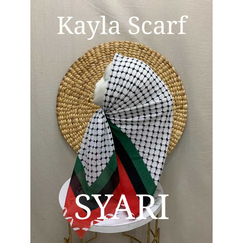 SYARI PALESTINA TERMURAH | Hijab Segi Empat Voal Kayla Scarf 130X130