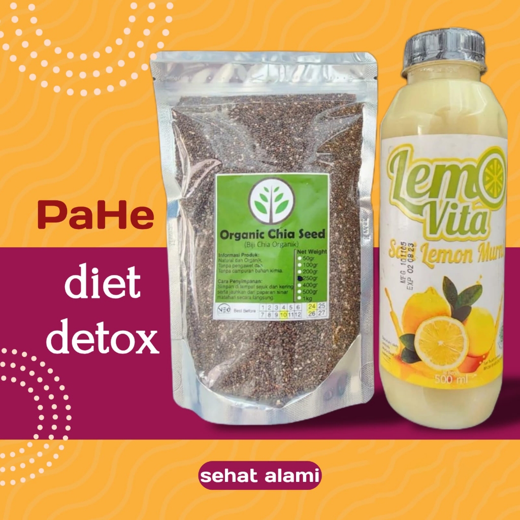 

Paket Hemat 2 Bulan ! Lemovita Sari Lemon 500ml+Organik Chia Seed 250gr(Pahe Neo 3) Paket bundling minuman enak wijen bahanPahe Neo 3 Paket bundling minuman enak Organik Chia Seed 250gr + Lemovita 500ml KEMASAN : Pouch nylon food grade -resealabl