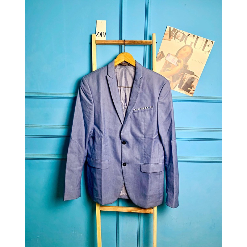 [JAS] ZARA MAN Slim Fit Blue Blazer Suit