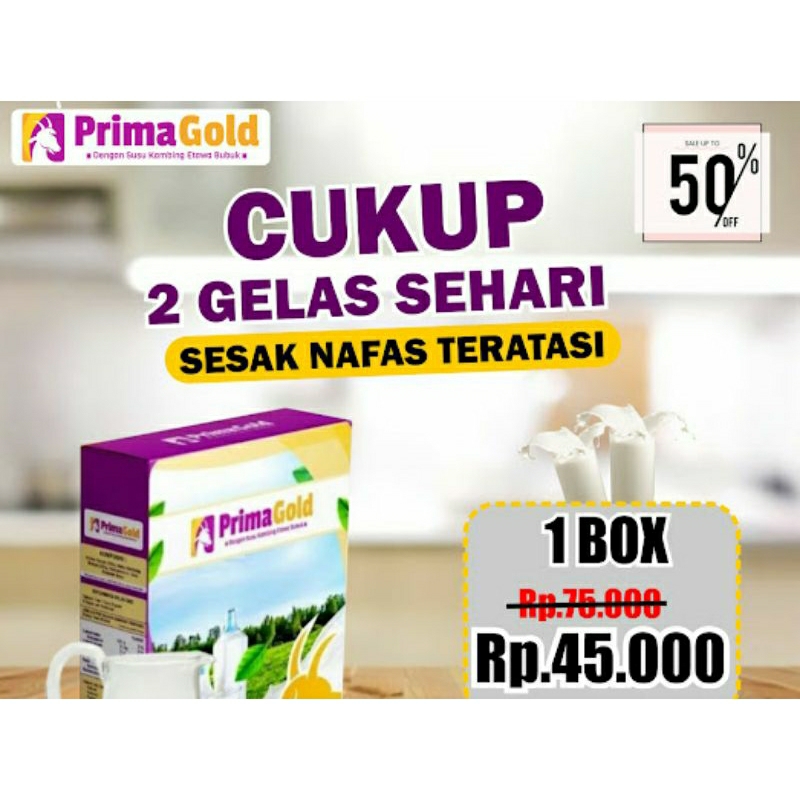 

PRIMA GOLD Susu kambing etawa original, atasi asma,batuk,nyeri sendi,maag,diabet, untuk kecerdasan otak
