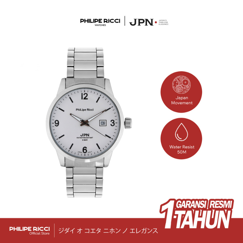 PhiLipe Ricci JPN Jam Tangan Pria Anti Air 100% Original Japan Movement Terbaru Desain Kasual Simpel