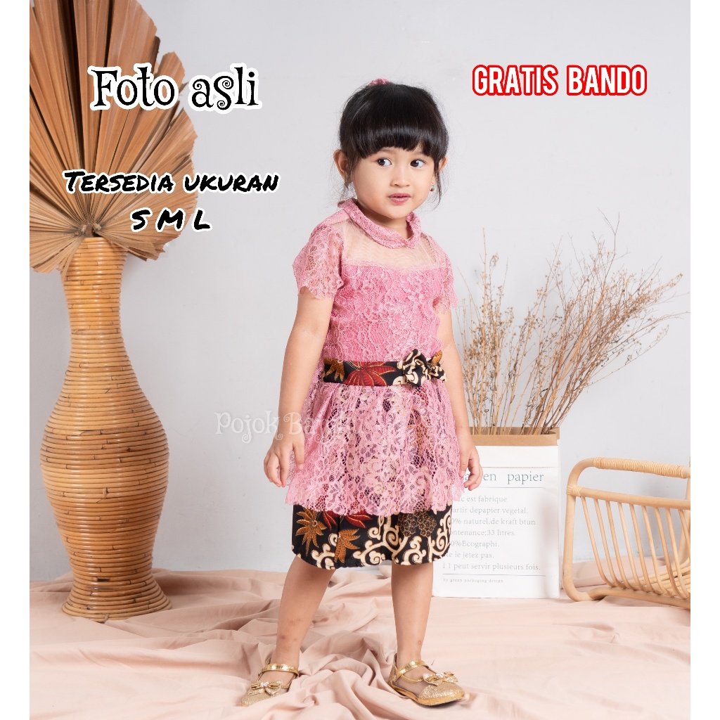 Setelan Kebaya Anak GRATIS BANDO Seragam Sekolah TK SD KB PAUD Pakaian Baju Adat Perempuan Sunda Enc