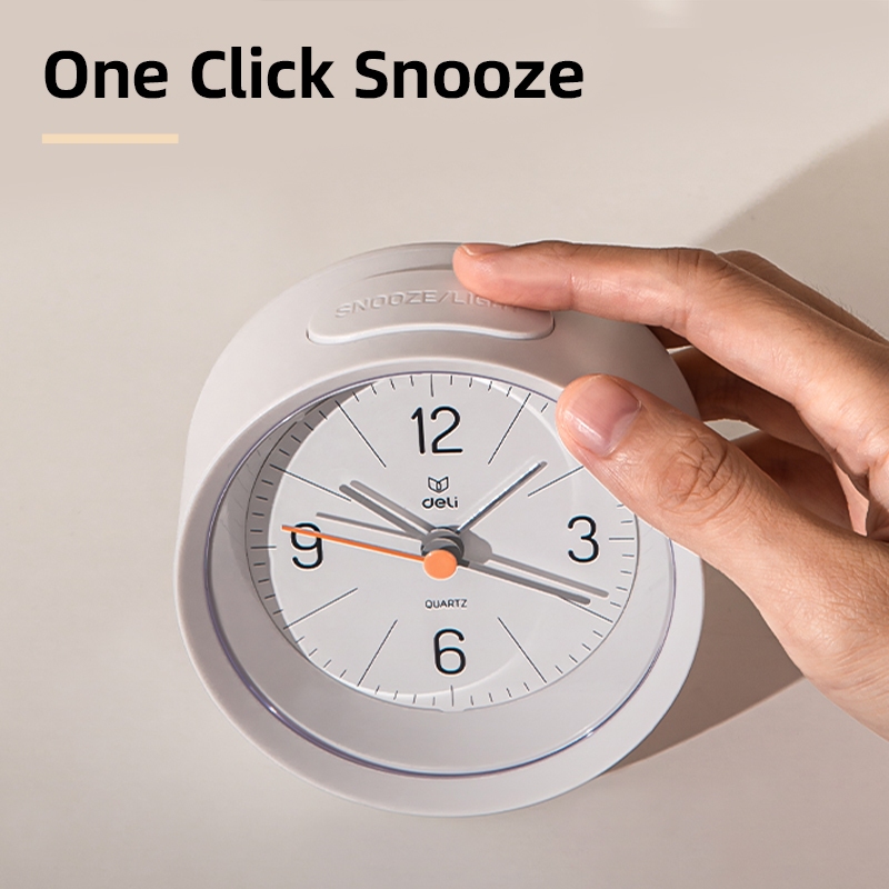 Deli Jam Weker Mini / Alarm Clock Dengan Lampu Soft LE300