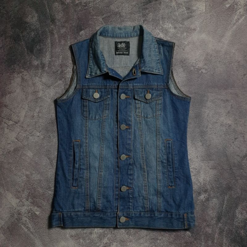 Glad news denim vest