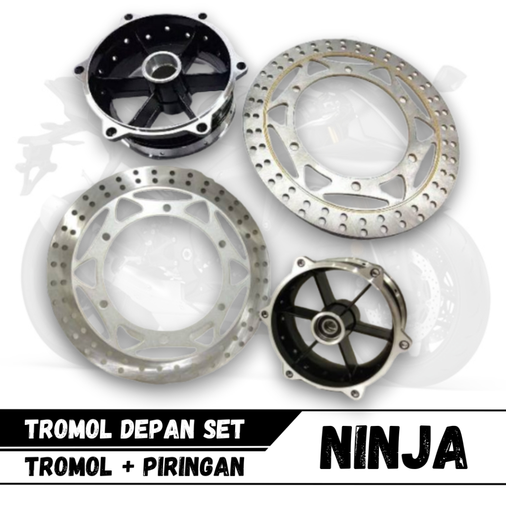 Tromol Ninja 1 Set Tromol + Piringan Cakram Tromol Depan Dan Belakang Motor Ninja