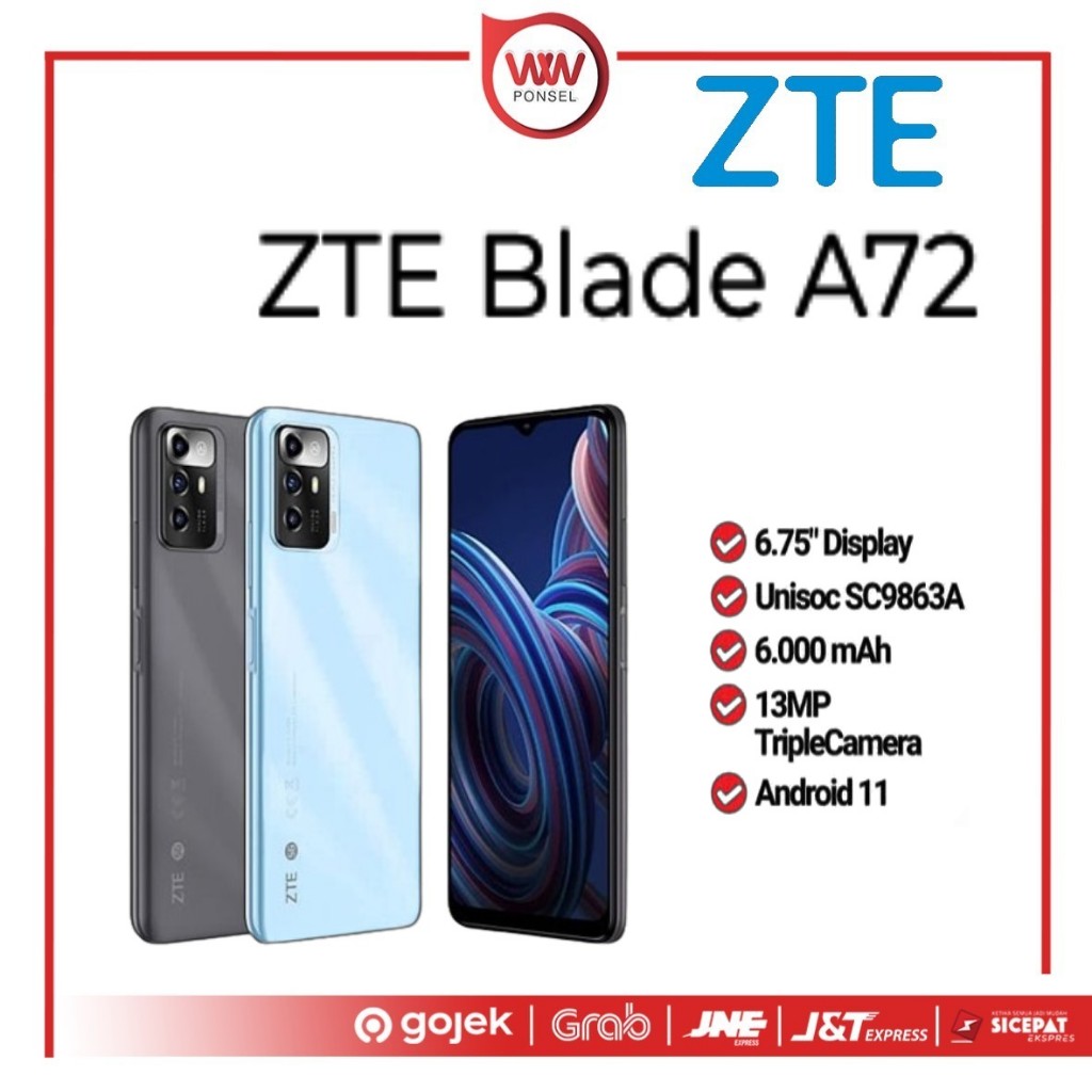 Hp ZTE Blade A72 Ram 3GB Internal 128GB Garansi Resmi