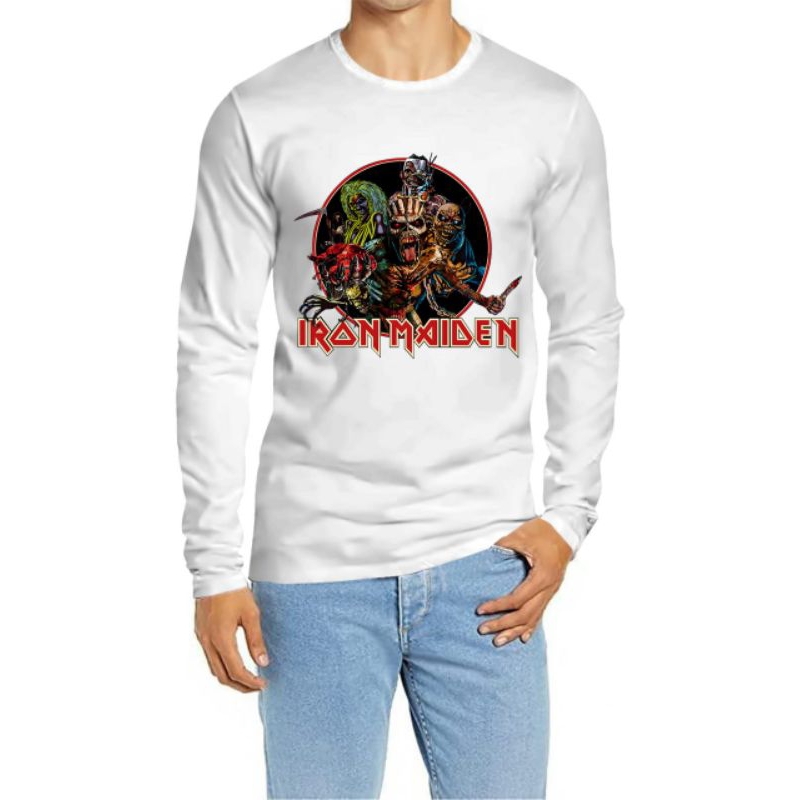 ALPHA - KAOS LENGAN PANJANG JUMBO GAMBAR METAL BAND IRONMAIDEN BULAT