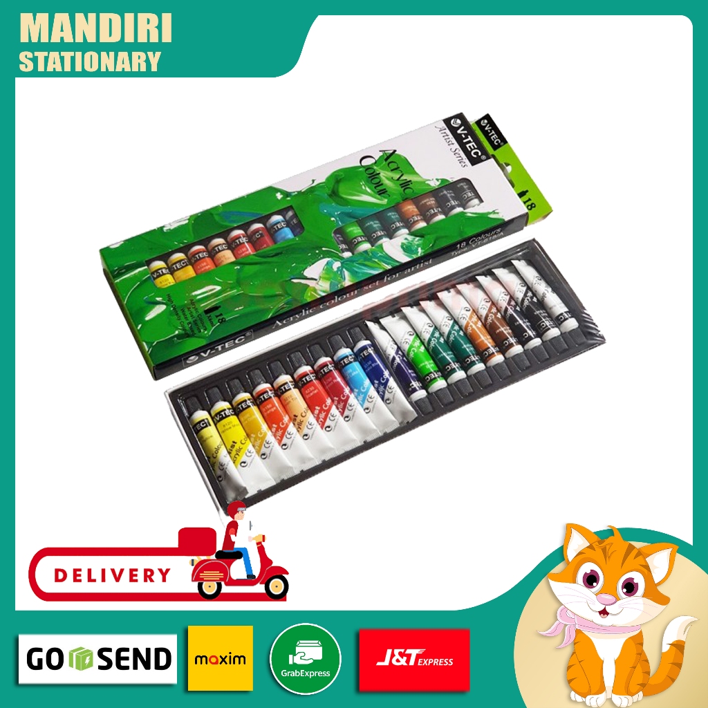 

Cat Acrylic Isi 18 Warna V-TEC
