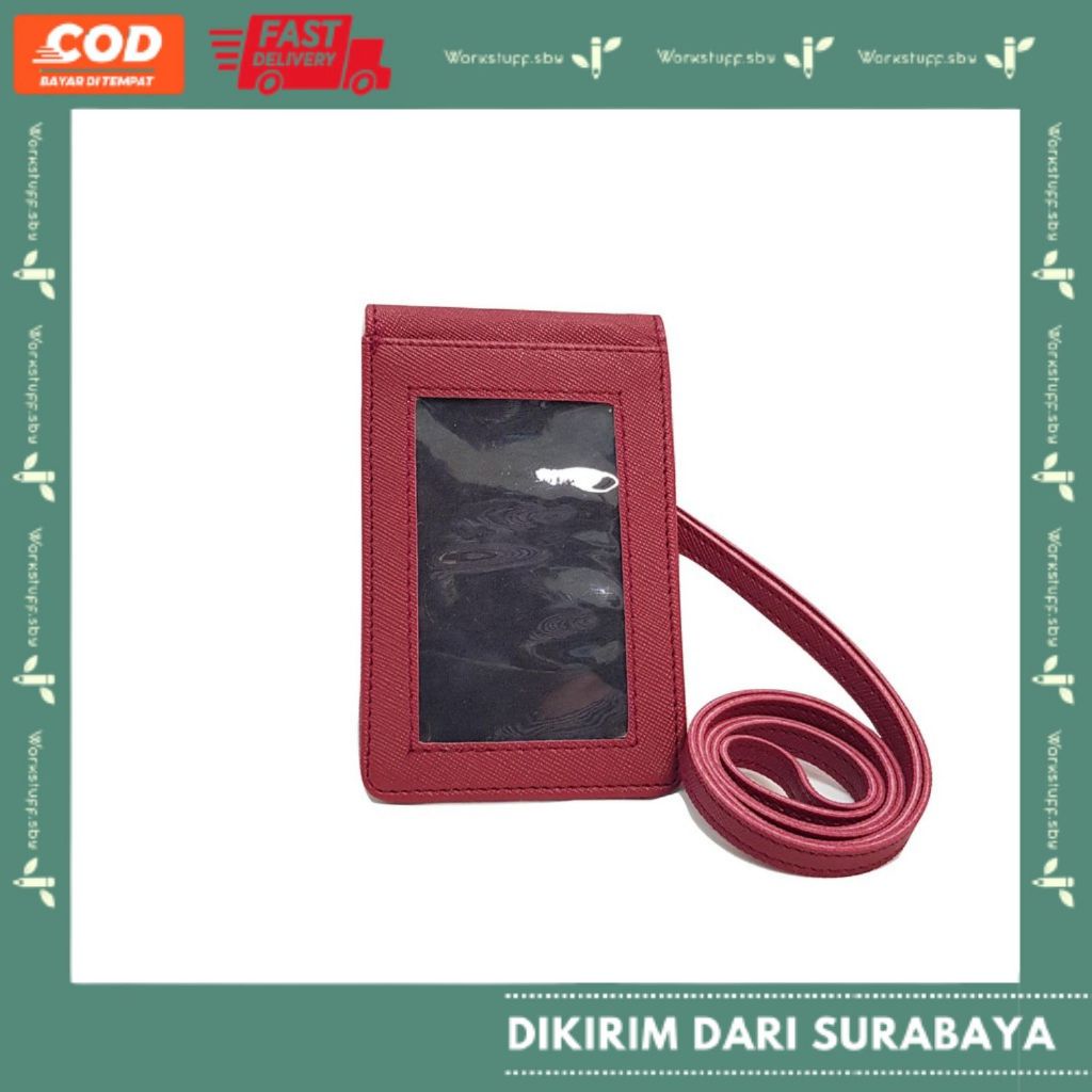 

Cute ID Card Maroon Lanyard Holder Termurah Penutup Magnet Name Tag Termurah Berkualitas