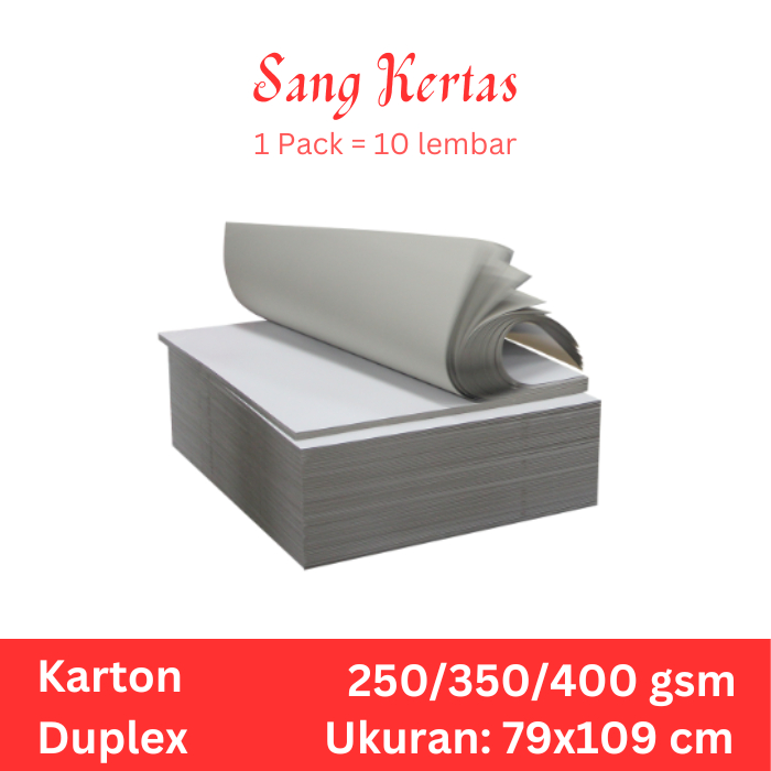 

Kertas Karton Duplex 79x109 cm Isi 10 Lembar (250/350/400 gsm)