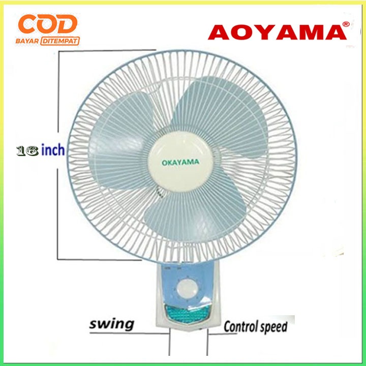 Kipas Angin Dinding/Wall Fan Aoyama 16 inch KIPAS 16 IN DINDING MURAH PROMO