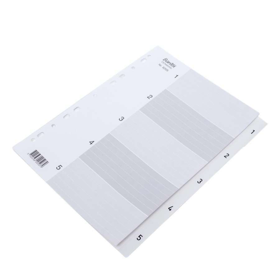 

Bantex Numerical Indexes A4 5 Pages (1-5 index) Grey #6205 05