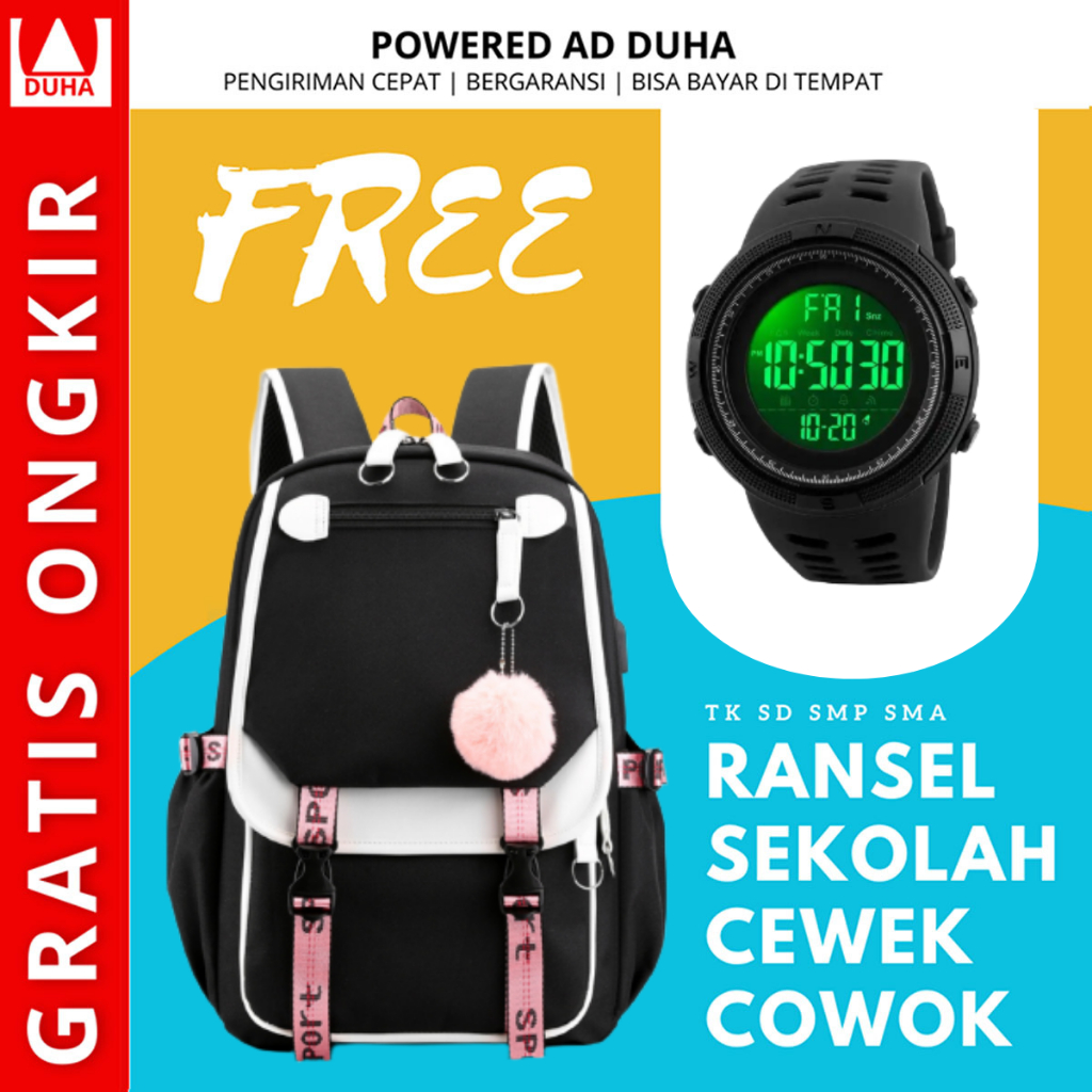 [ FREE JAM TANGAN ] - PROMO 12.12 Tas Ransel Sekolah Anak TK Sd Tas Ransel Anak Laki-Laki Terbaru KLU4