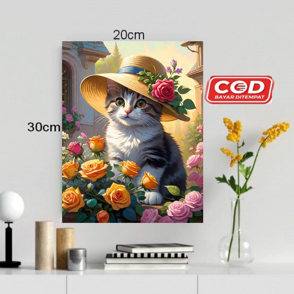 HIASAN DINDING TEMA GAMBAR KUCIN/POSTER KAYU GAMBAR KUCING/POSTER KUCING LUCU/WALLDECOR