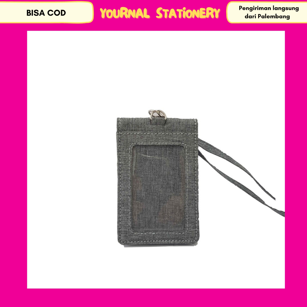 

Lanyard Flashee Kanvas Dompet Kancing ID Card Holder Kanvas 1 Sisi Name Tag Kanvas Kain Kanvas Tebal Termurah Abu-abu