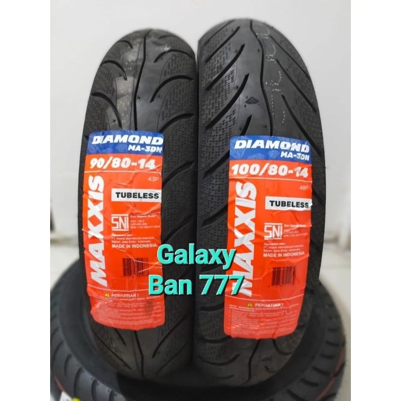 Sepasang Ban Maxxis 90/80-14 & 100/80-14 Diamond Tubeless Vario 150